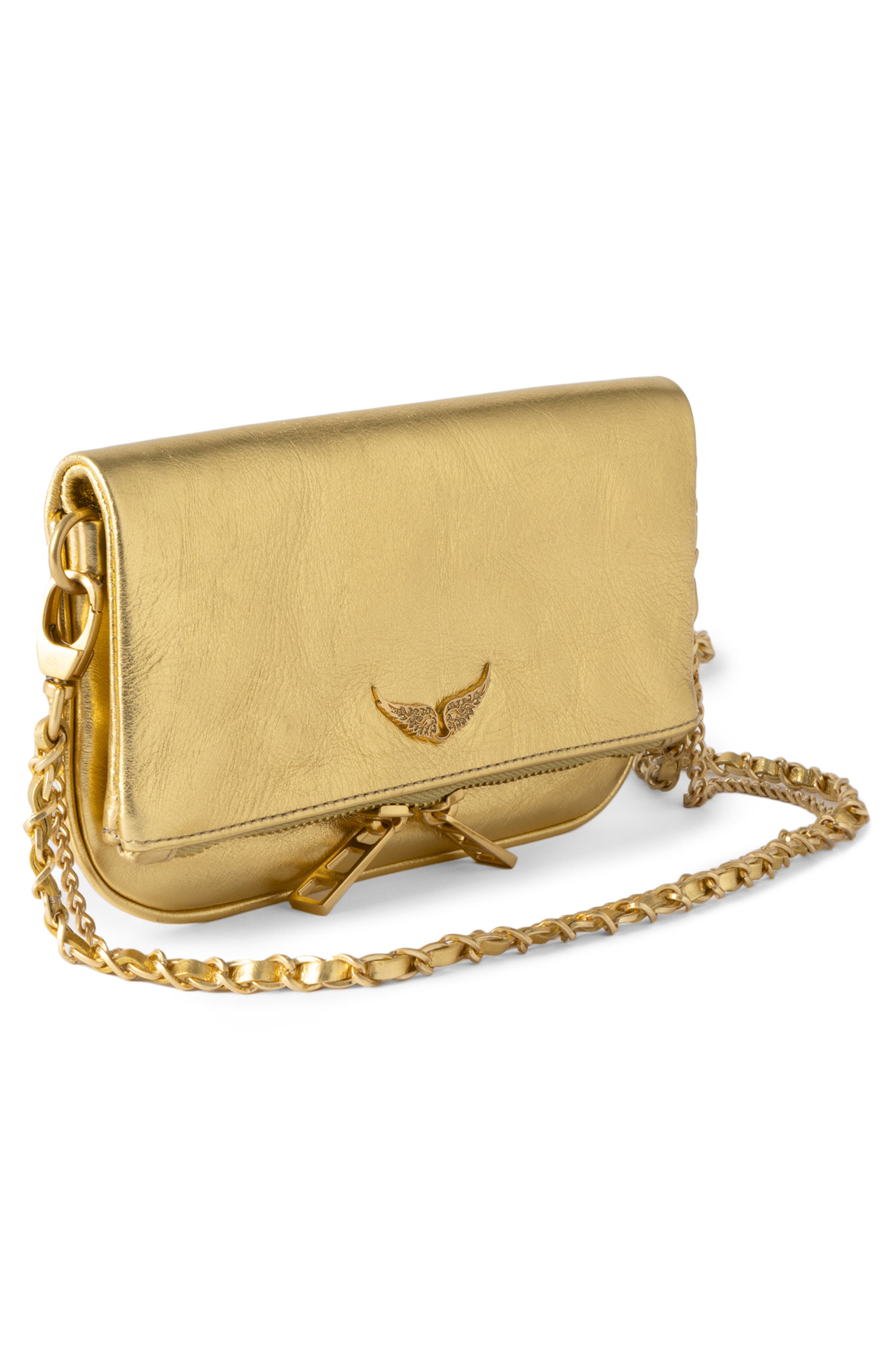 Zadig & Voltaire Rock Vintage Metallic Crossbody Bag, Alternate, color, 