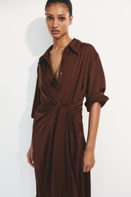 H&M Tie-detail shirt dress