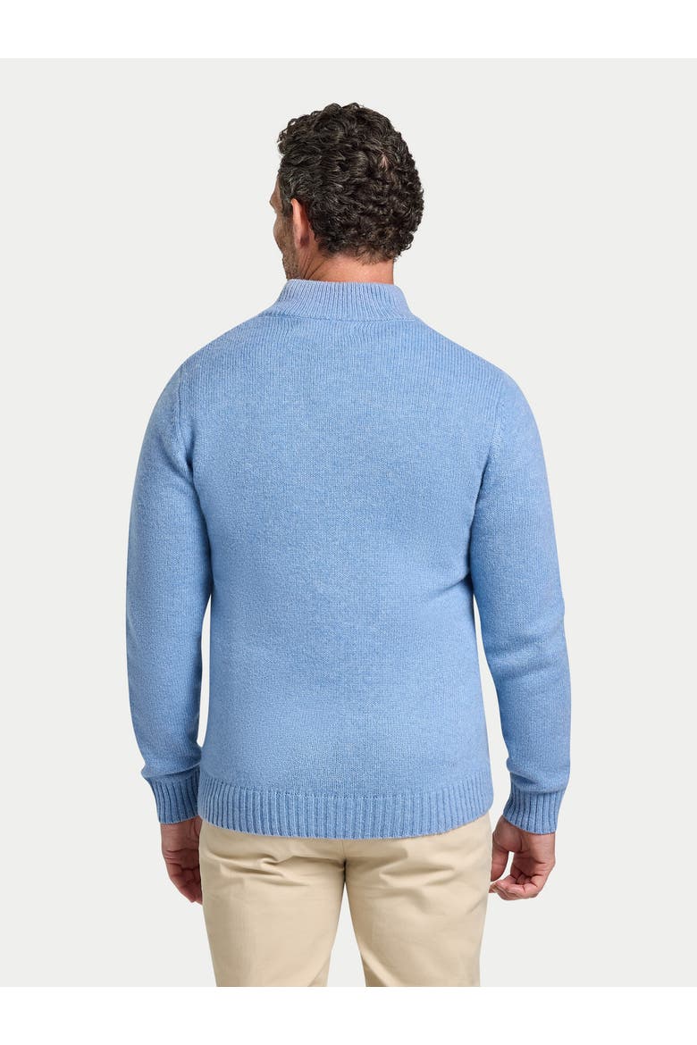 Chunky Fleck Quarter Zip Knit Sweater, Alternate, color, Chambray