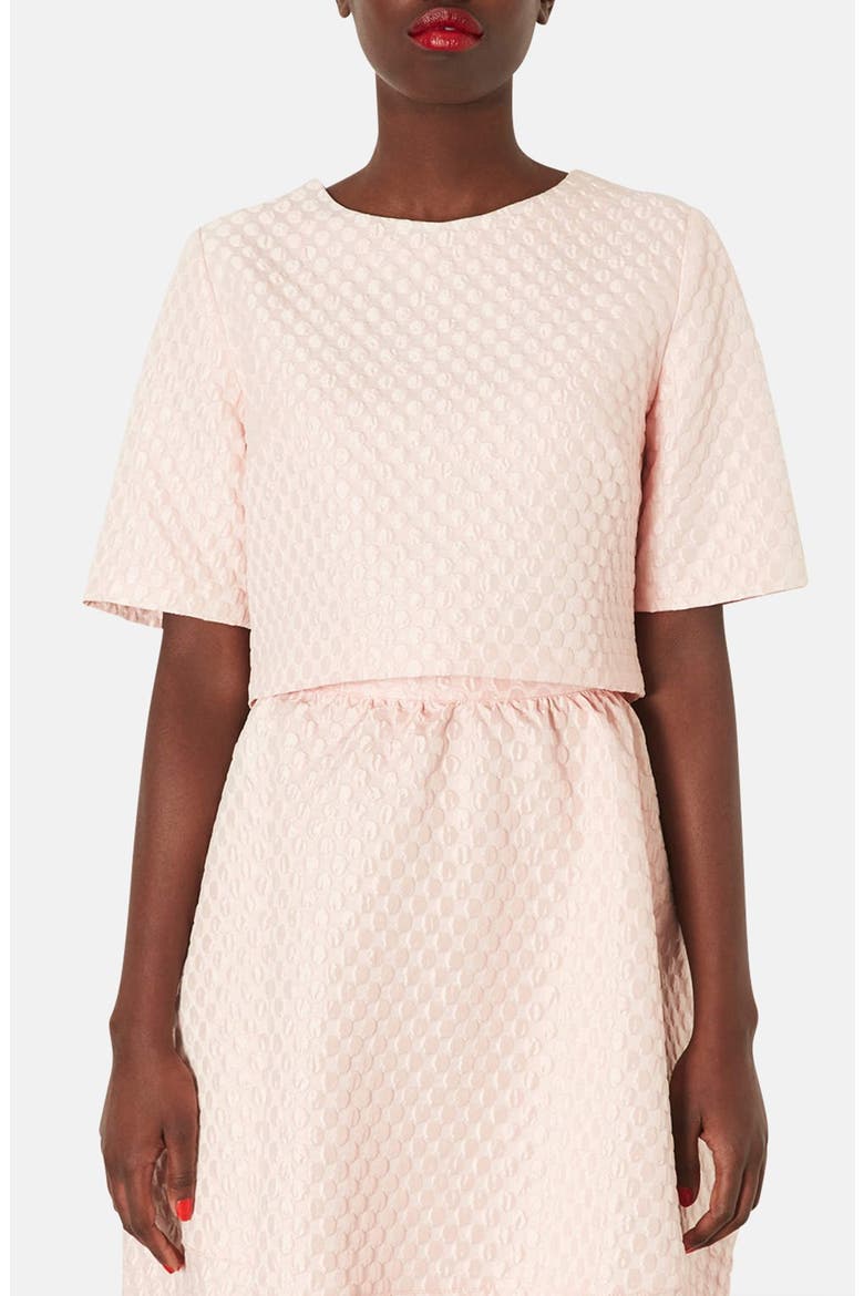 Bubble Jacquard Crop Top, Main, color, PINK