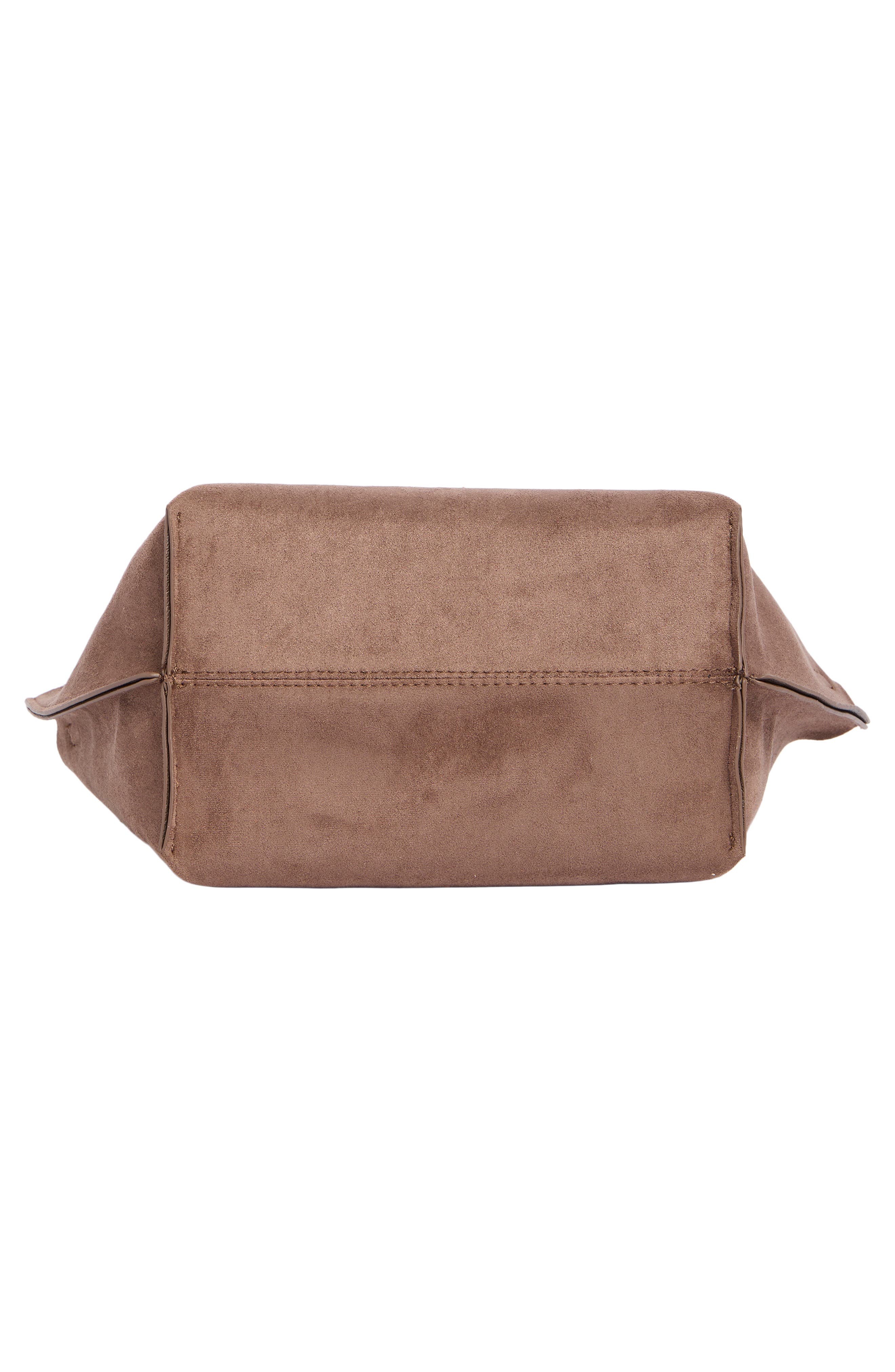 Galen Faux Suede Crossbody Bag, Alternate, color, DARK TAUPE
