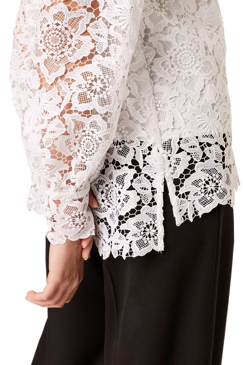 Amalie Lace Blouse, Alternate, color, LINEN WHITE