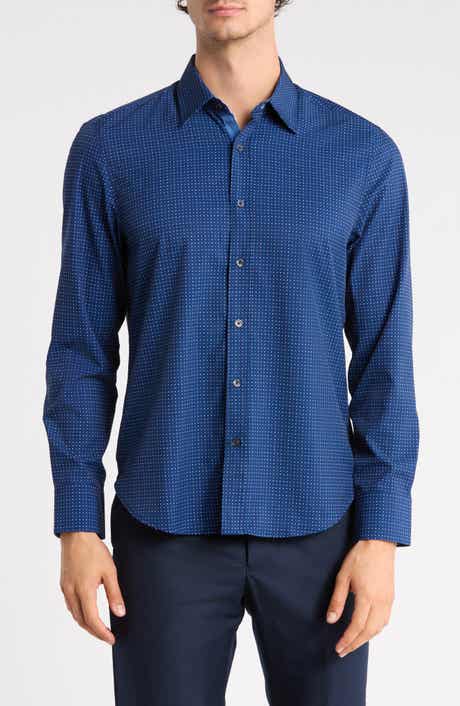 Polka Dot Slim Fit Long Sleeve Shirt