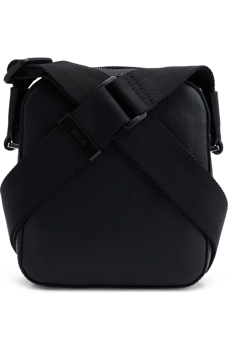BOSS Ray North/South Faux Leather Messenger Bag, Alternate, color,