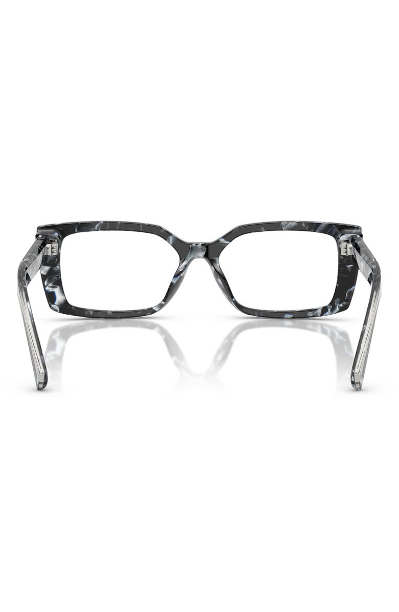 Tiffany & Co. 54mm Rectangular Optical Glasses, Alternate, color, Havana Madreperla / Demo Lens