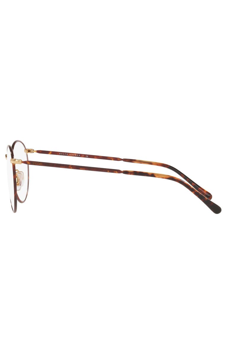 Polo Ralph Lauren 48mm Round Optical Glasses, Alternate, color, Gold Havana