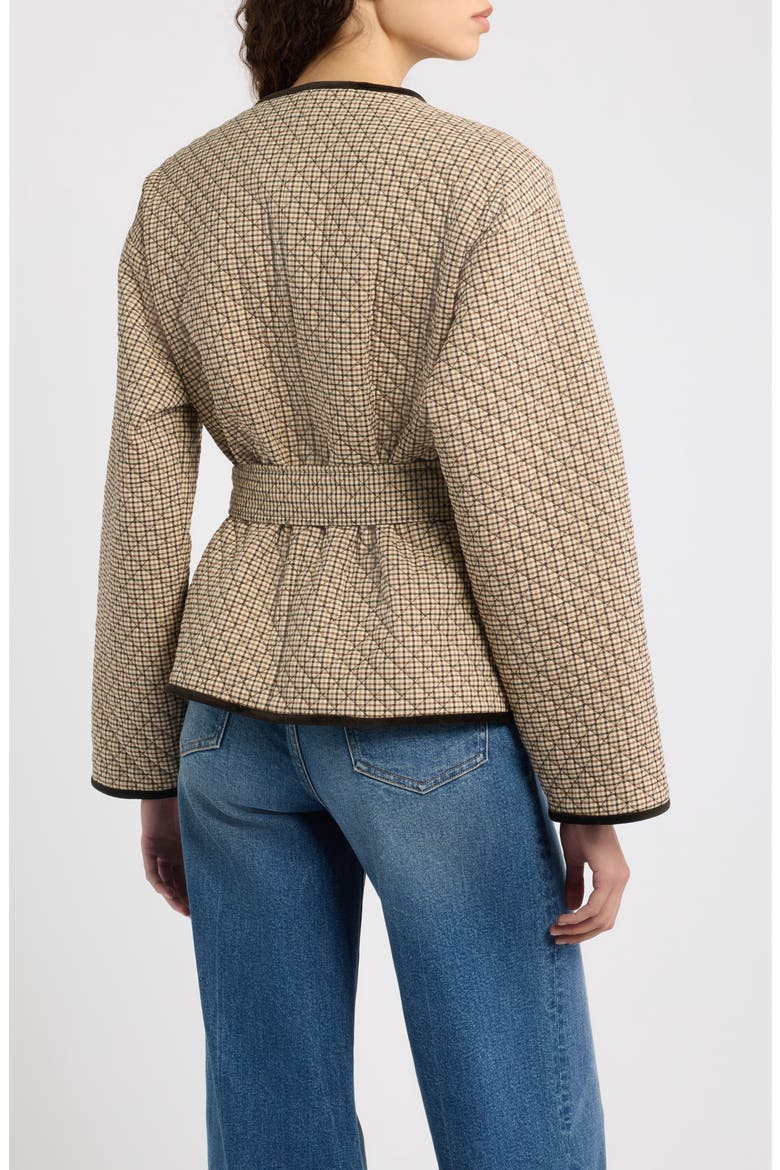 Barrow Quilted Houndstooth Topper Jacket, Alternate, color, CARAMEL HOUNDSTOOTH