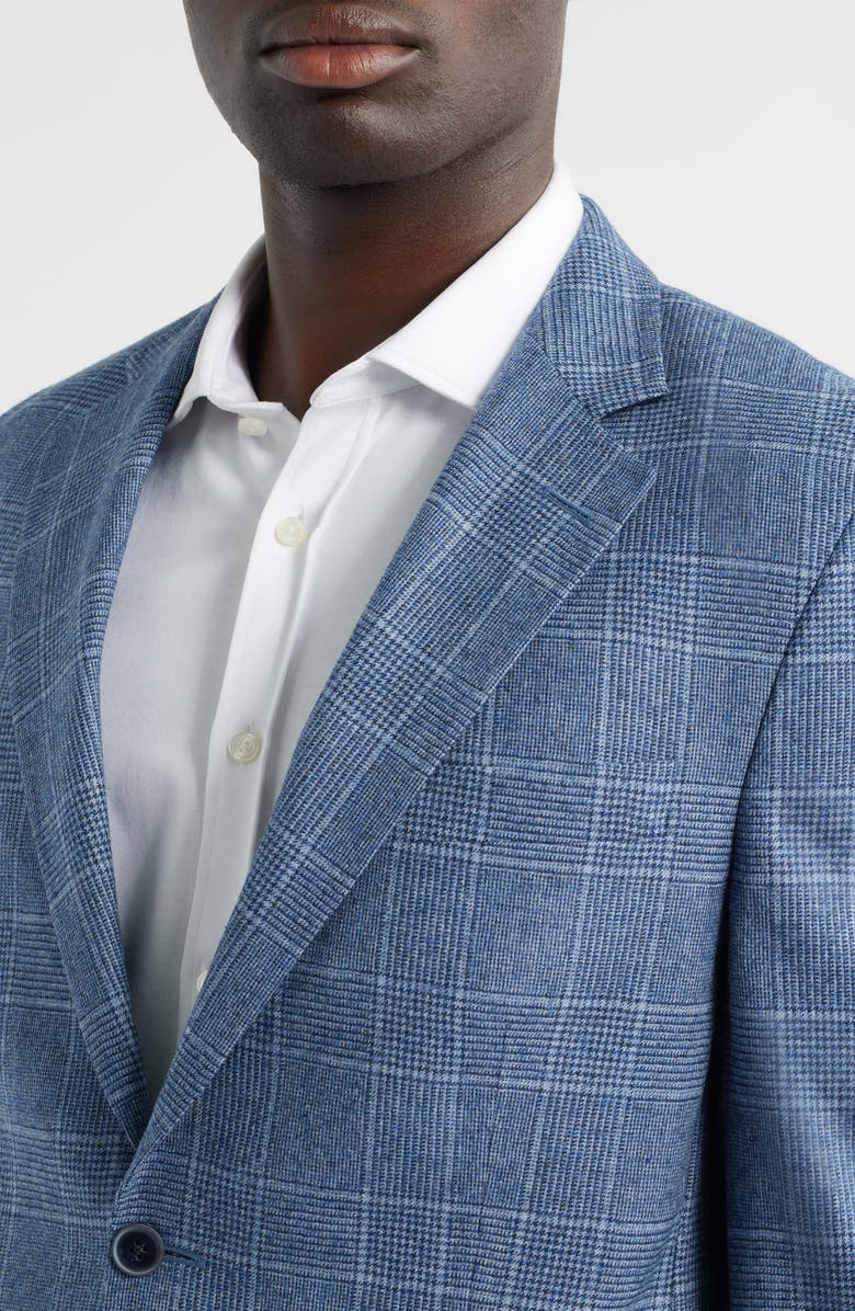 Peter Millar Hyperlight Soft Blue Glen Check Wool Sport Coat, Alternate, color, Light Blue