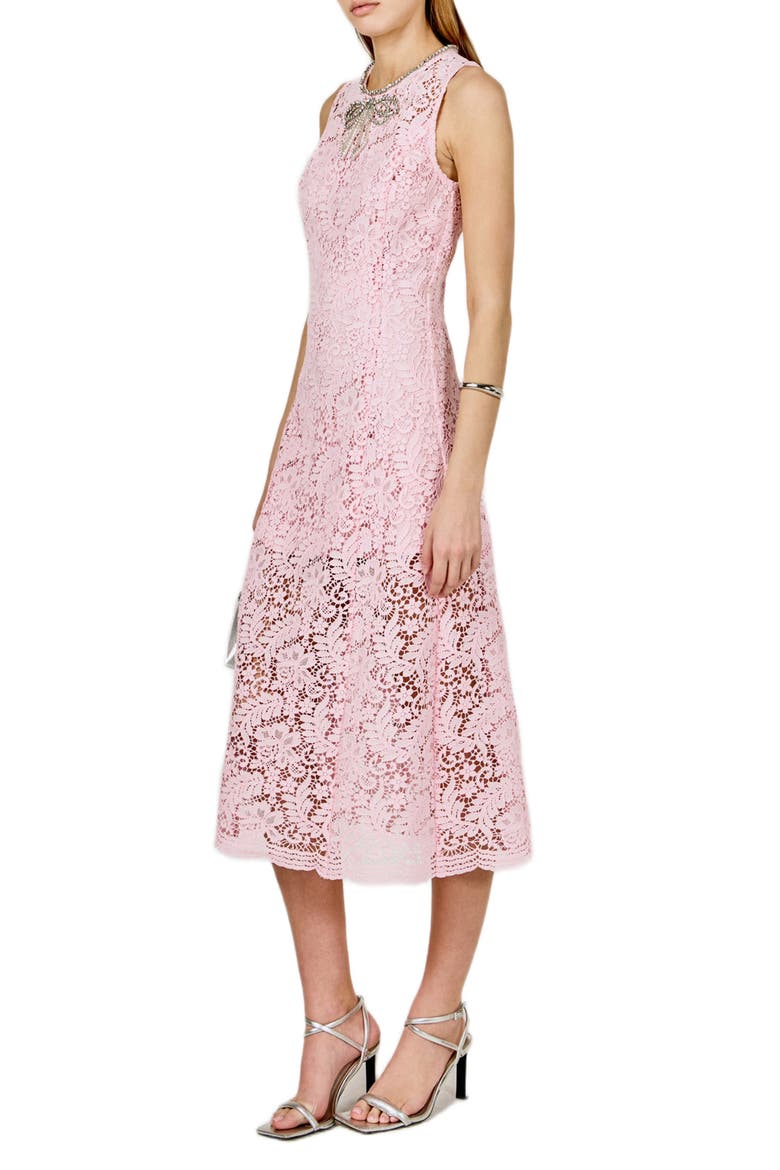 Rhinestone Lace Sleeveless Midi Dress, Alternate, color, LIGHT PINK