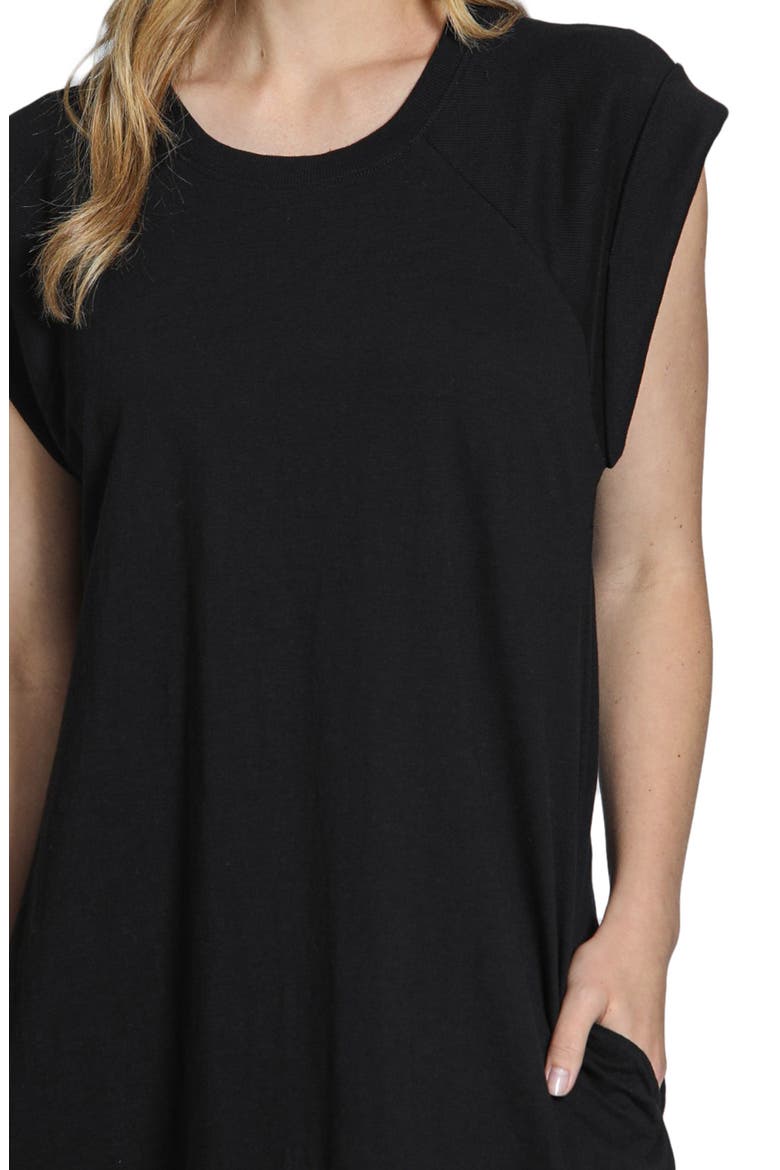 Raglan Cap Sleeve Cotton Shift Dress, Alternate, color, BLACK