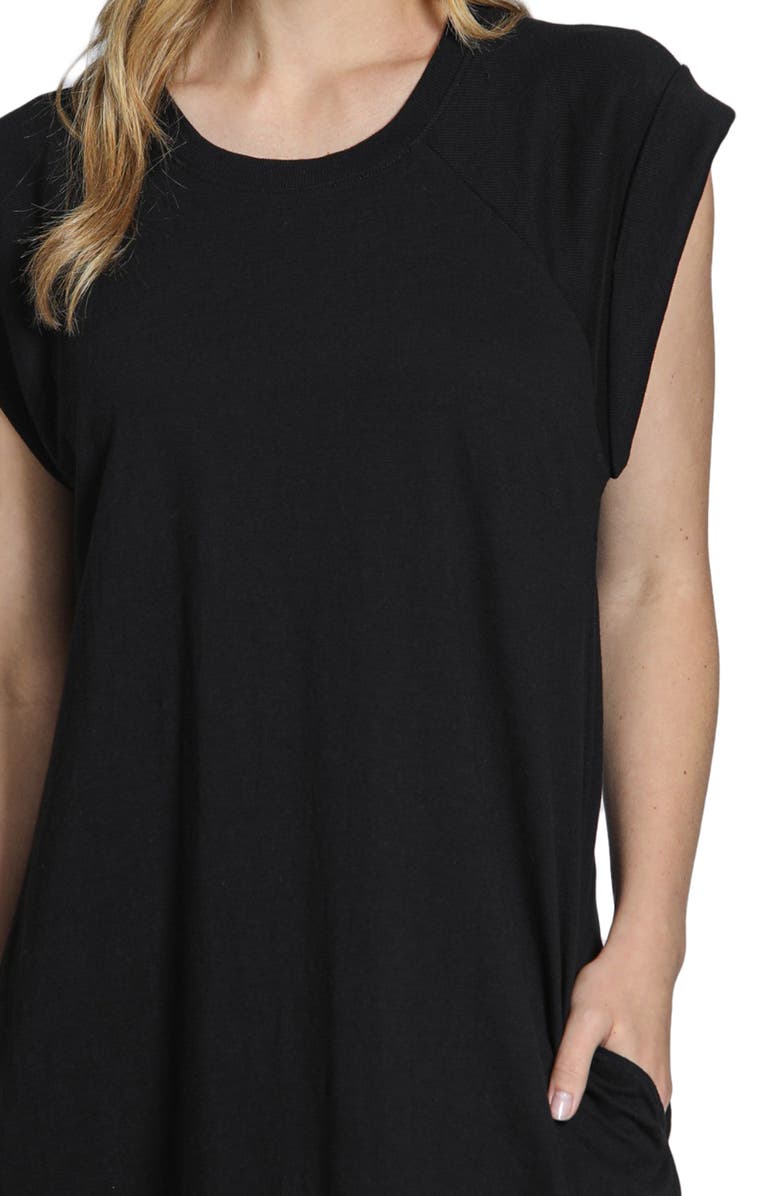 APNY Raglan Cap Sleeve Cotton Shift Dress, Alternate, color, Black