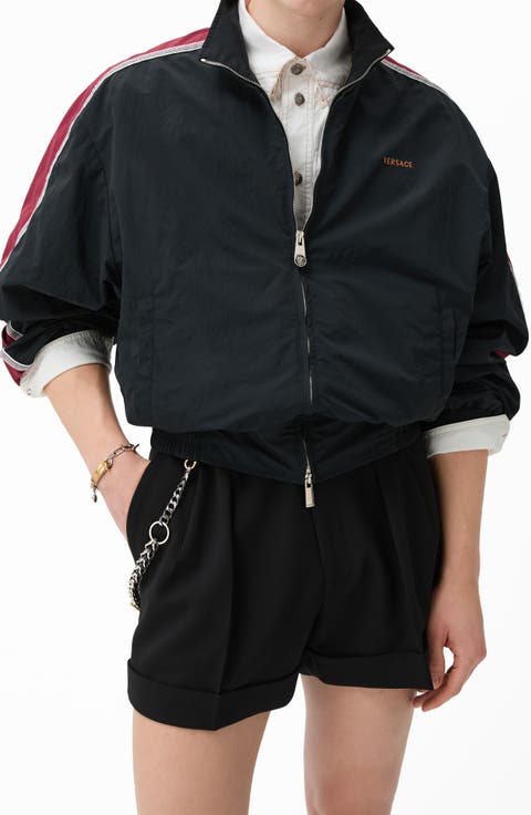 Oversize Wrinkled Nylon Track Jacket