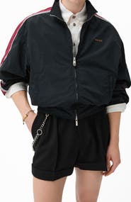 Versace Oversize Wrinkled Nylon Track Jacket