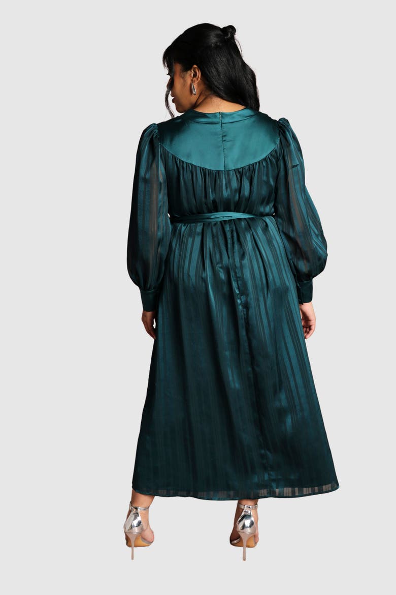 Plus Stripe Maxi Dress, Alternate, color, Emerald