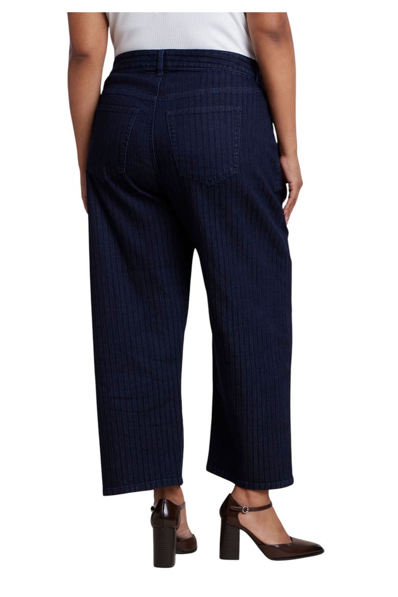 Striped Straight Leg Ankle Jean (plus), Alternate, color, DARK WASH PINSTRIPE