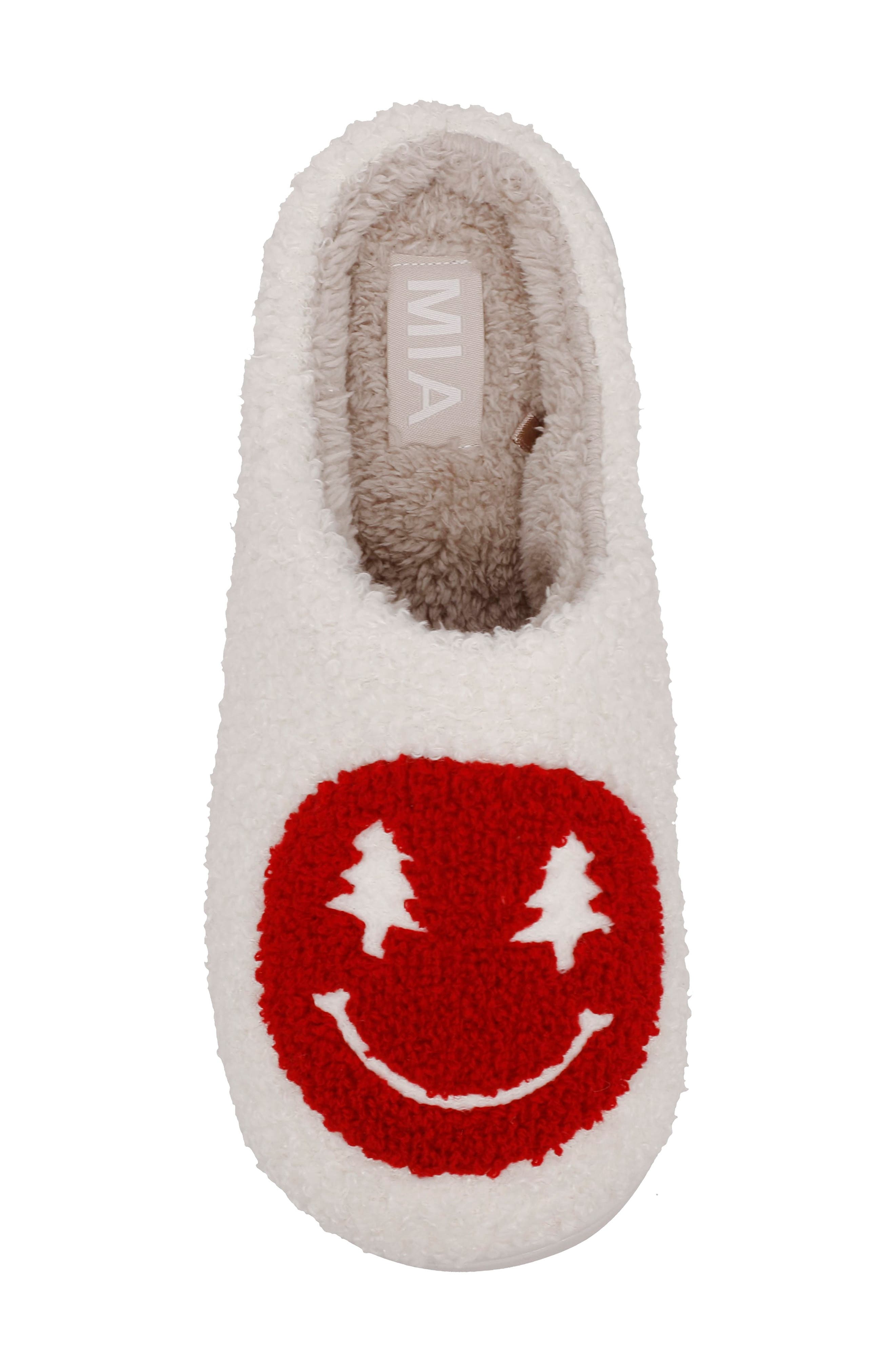 Cozi Slipper, Alternate, color, RED TREE HAPPY