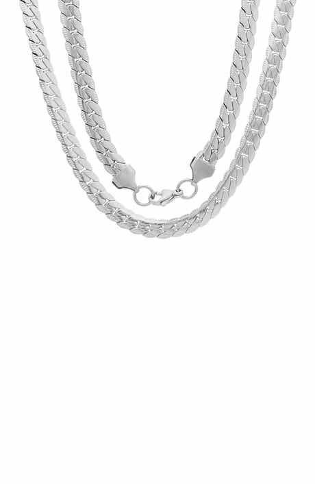 STEELTIME Men's Flat Curb Chain Necklace