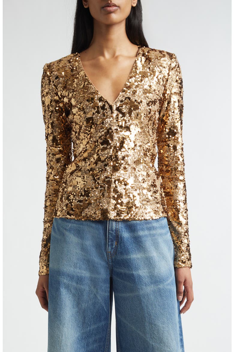 Megan Stretch Sequin Top, Main, color, COPPER