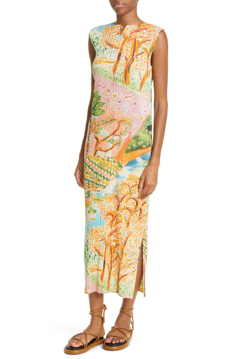 Pleats Please Issey Miyake Promenade Pleated Dress, Alternate, color, 
