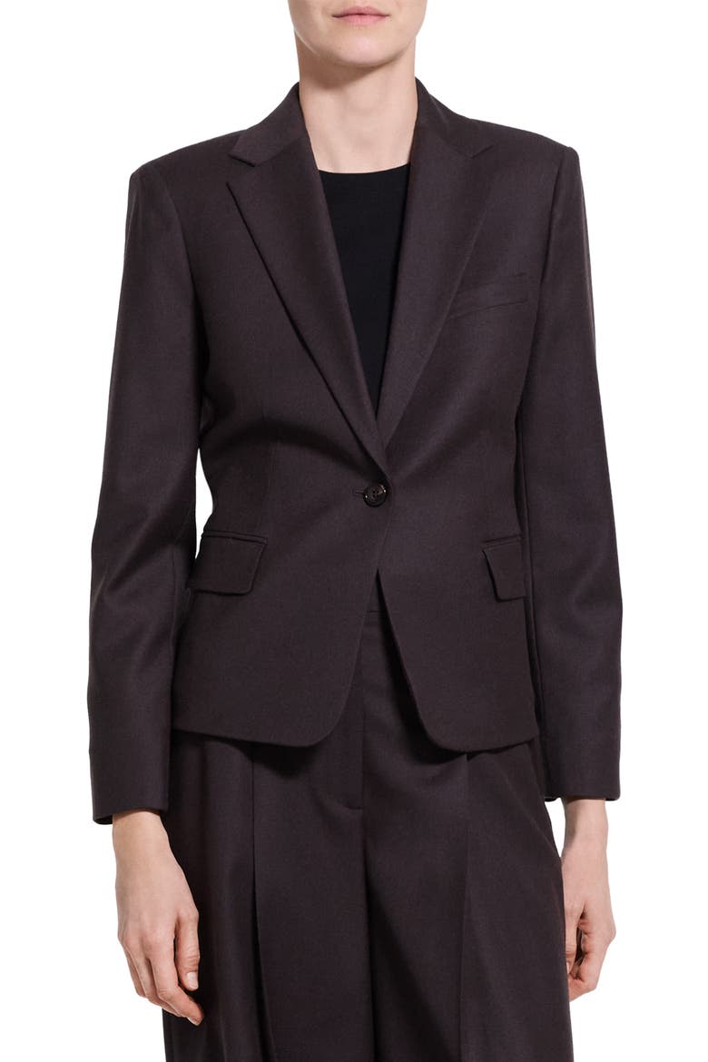 Slim Wool Blazer, Alternate, color, CACAO - DAJ