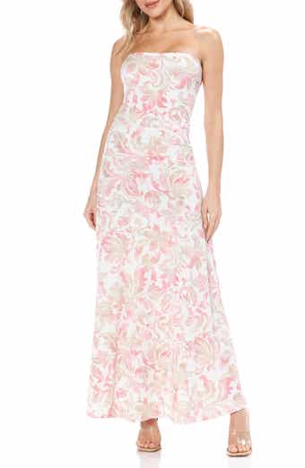 Printed Strapless Maxi Dress
