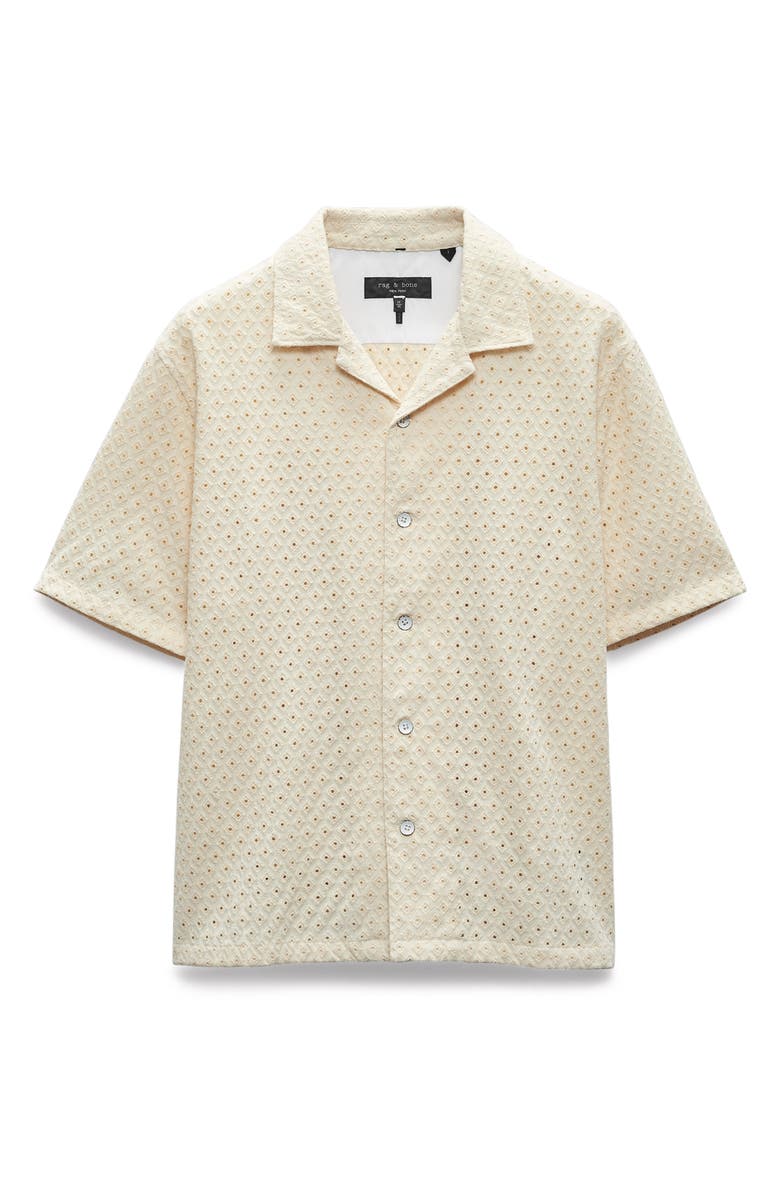 rag & bone Avery Open Weave Camp Shirt, Alternate, color, Marsh