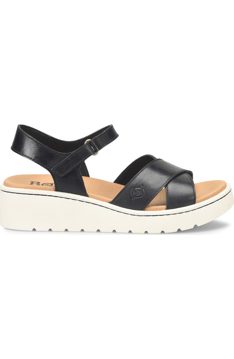Børn Katrina Ankle Strap Platform Wedge Sandal, Alternate, color, Black Leather