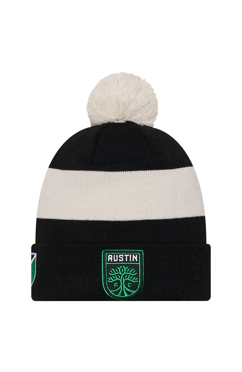 New Era Men's New Era Black Austin FC 2024 Kick Off Collection Cuffed Knit Hat with Pom, Main, color, Black