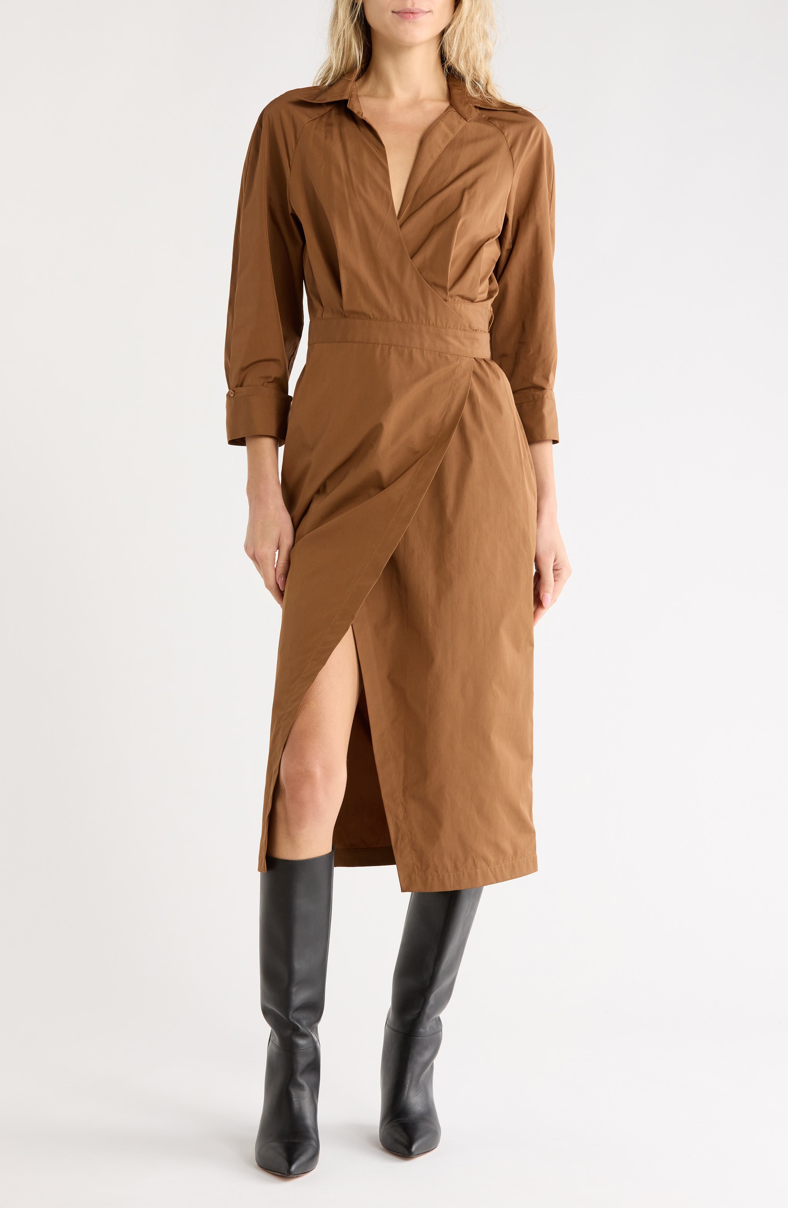 The Walkaway Wrap Midi Dress