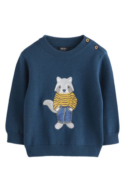 Kids' Raccoon Appliqué Sweater (Toddler & Little Kid)