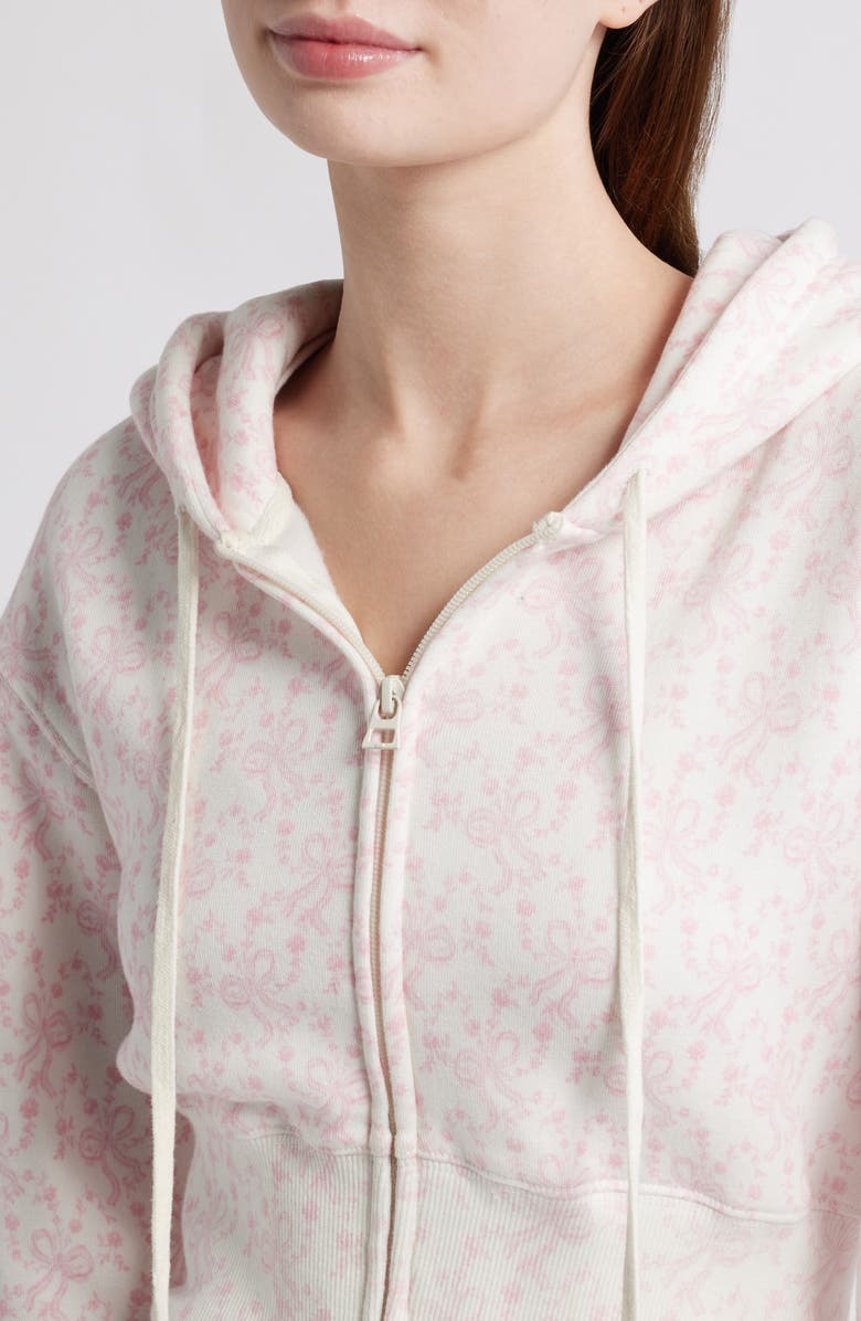 LoveShackFancy Arienne Ribbon Print Hoodie, Alternate, color, Chantilly