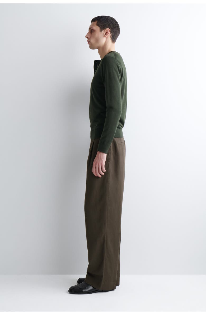 COS Linen-Blend Relaxed-Fit Wide-Leg Pants, Alternate, color, Dark Brown