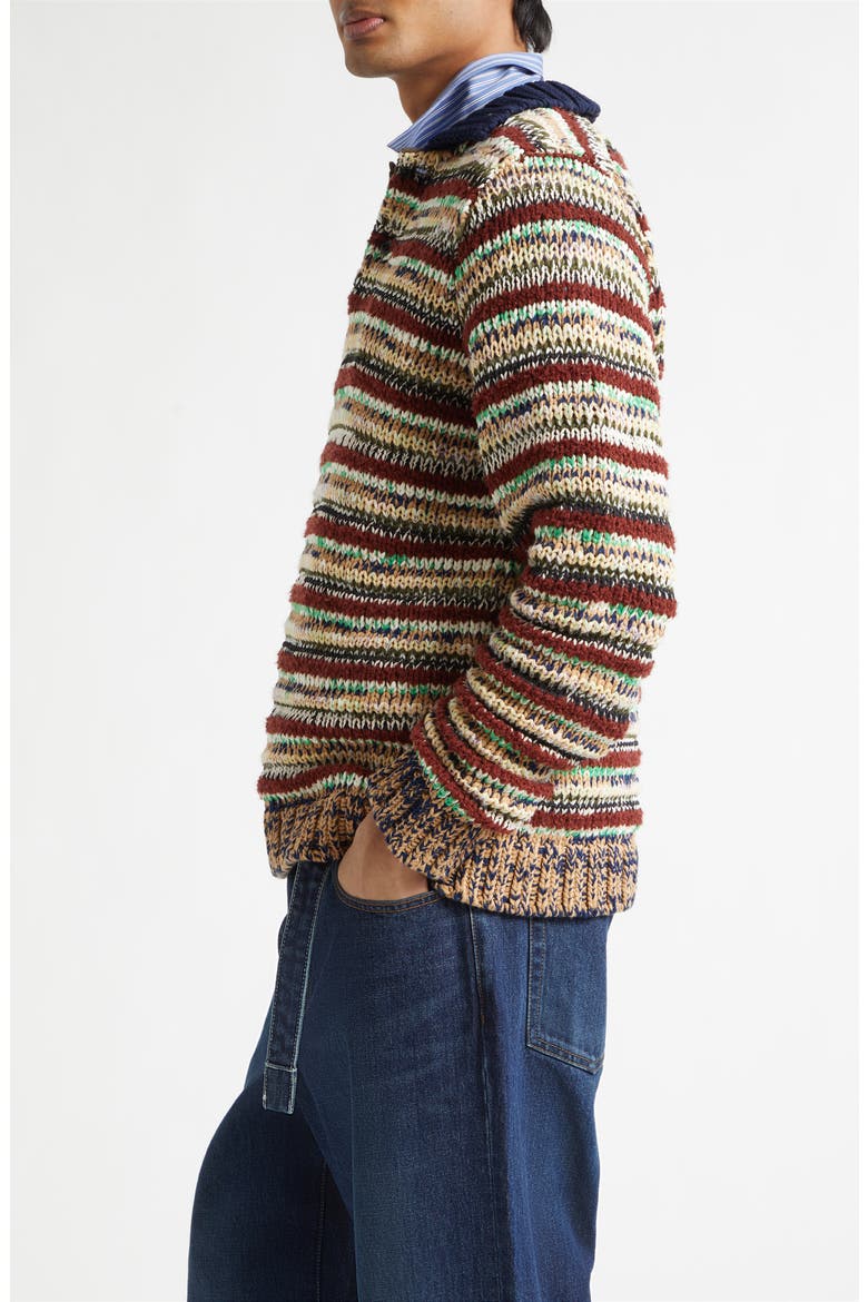 Mix Knit Polo Sweater, Alternate, color, BEIGE MULTI