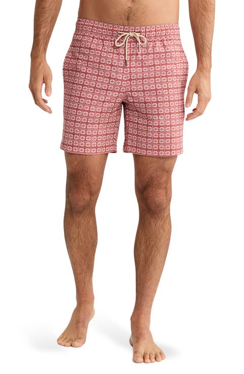 The Bayberry Medallion Print Water Repellent Swim Trunks