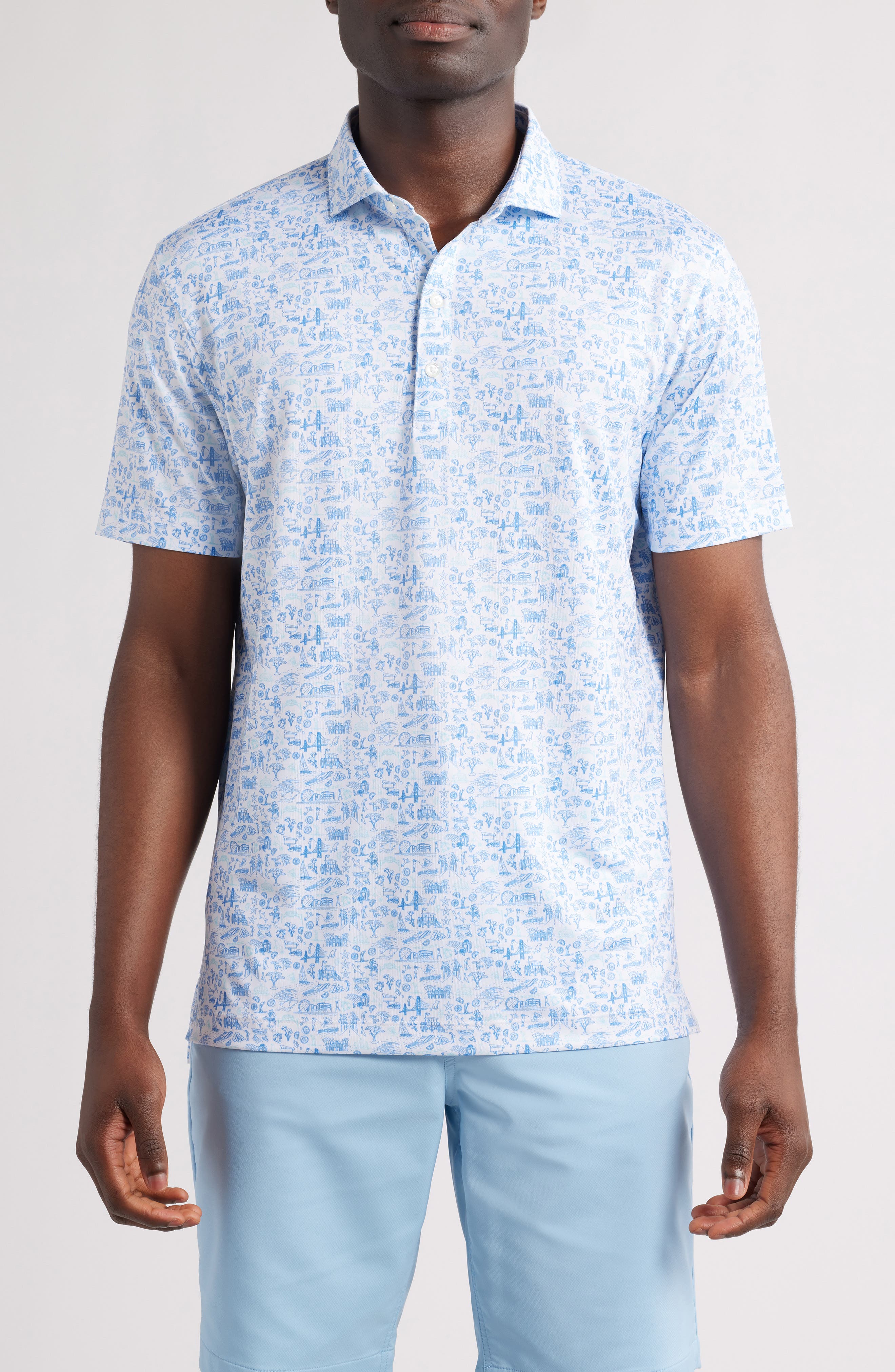 Jo 20th Travel Print PREP-FORMANCE Golf Polo