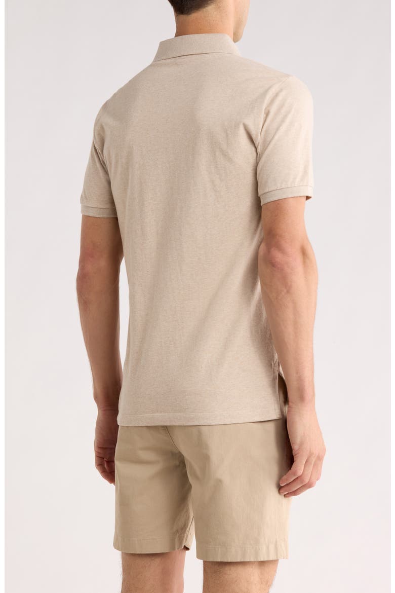 Slim Fit Stretch Cotton Knit Polo, Alternate, color, CREAM HEATHER