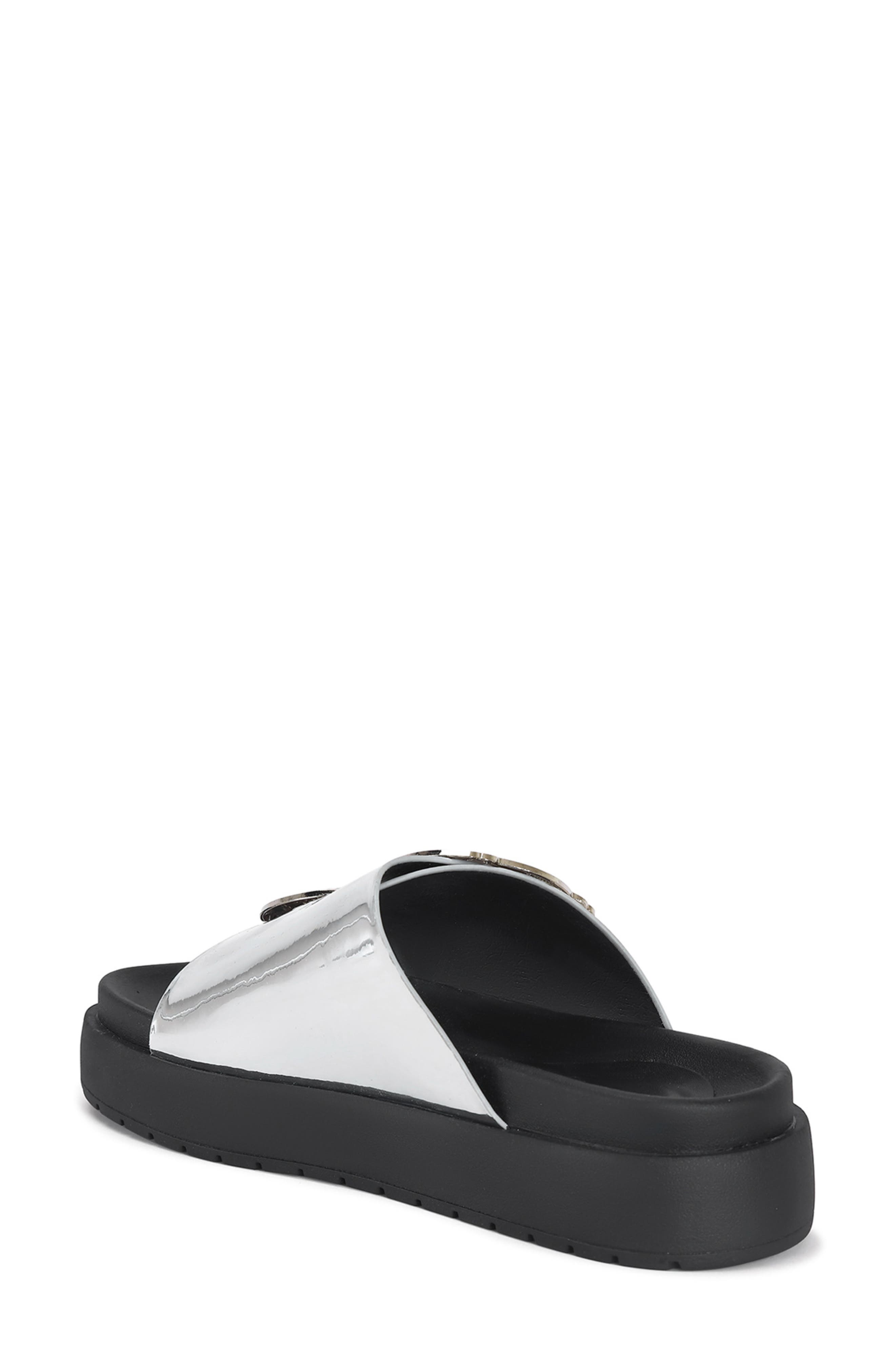 Chantaye Metallic Slide Sandal, Alternate, color, SILVER