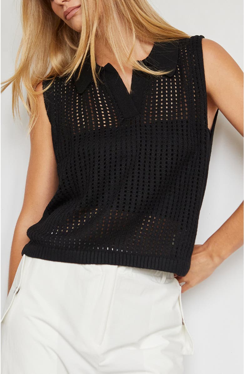 CRESCENT Netted Knit Top, Main, color, 