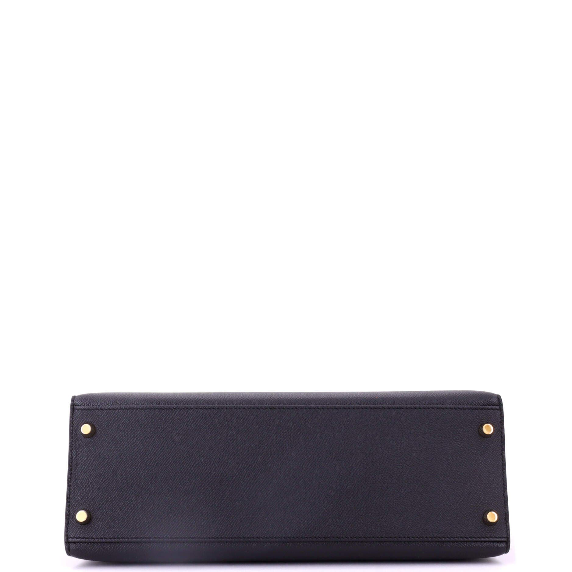 Pre-Owned Hermes Kelly Handbag Black Epsom with Gold Hardware 32, Alternate, color, Noir