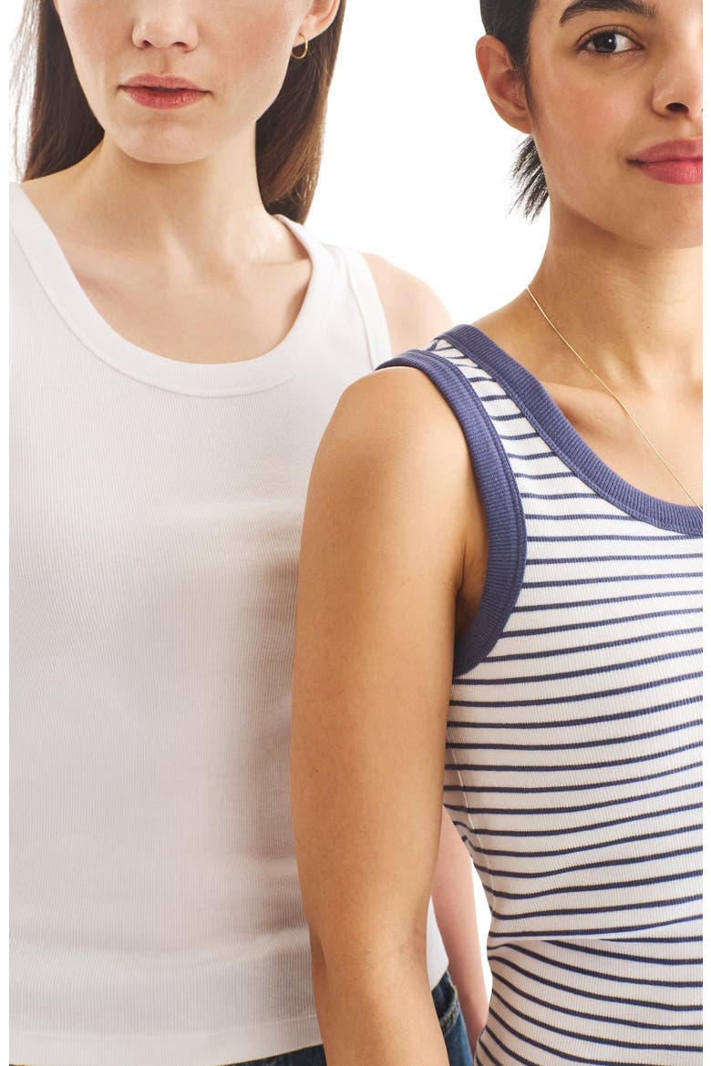 Adult Rib Tank In Stripe, Alternate, color, Sunwashed Navy White Stripe