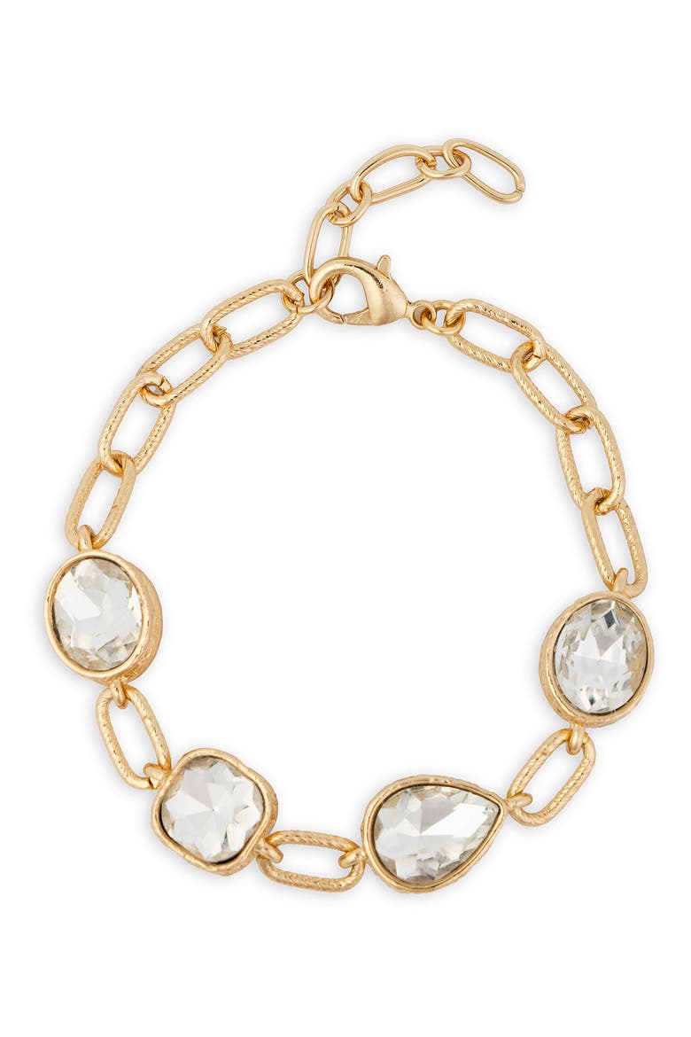 Crystal Link Bracelet, Main, color, GOLD