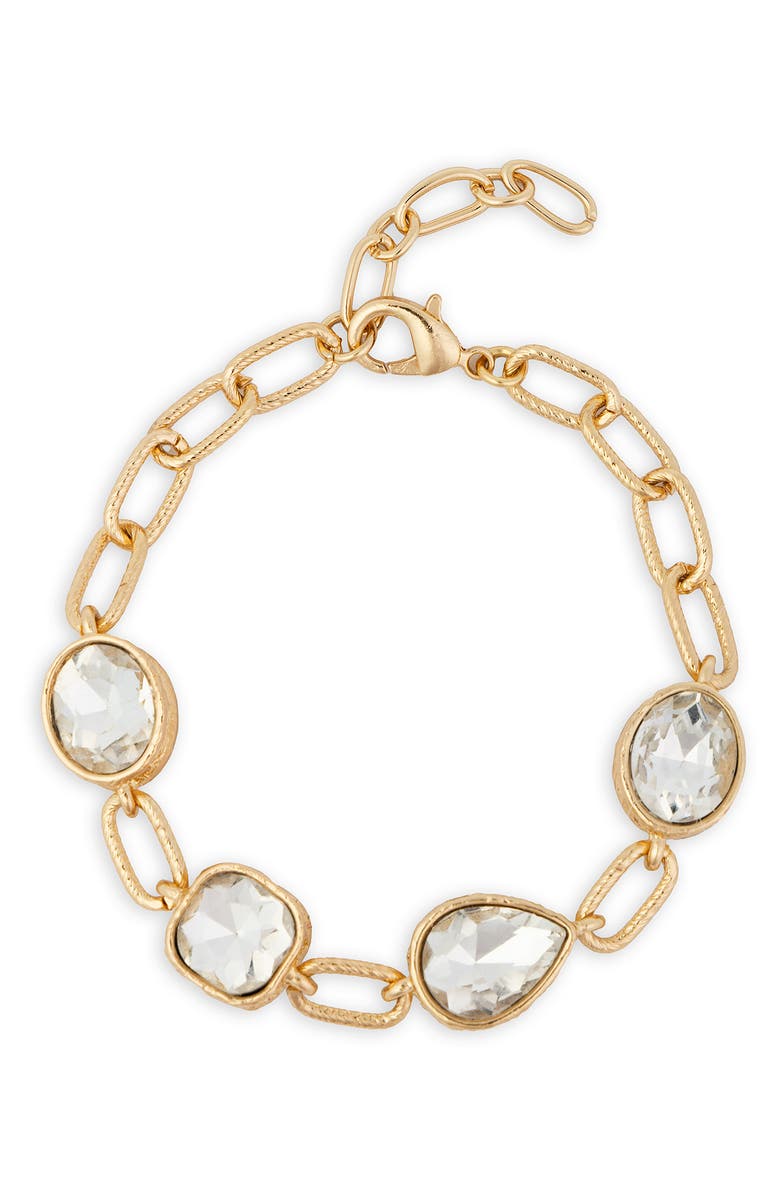 SAACHI Crystal Link Bracelet, Main, color, Gold