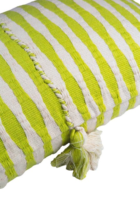 Antigua Classic Striped Handwoven Cotton Throw Pillow