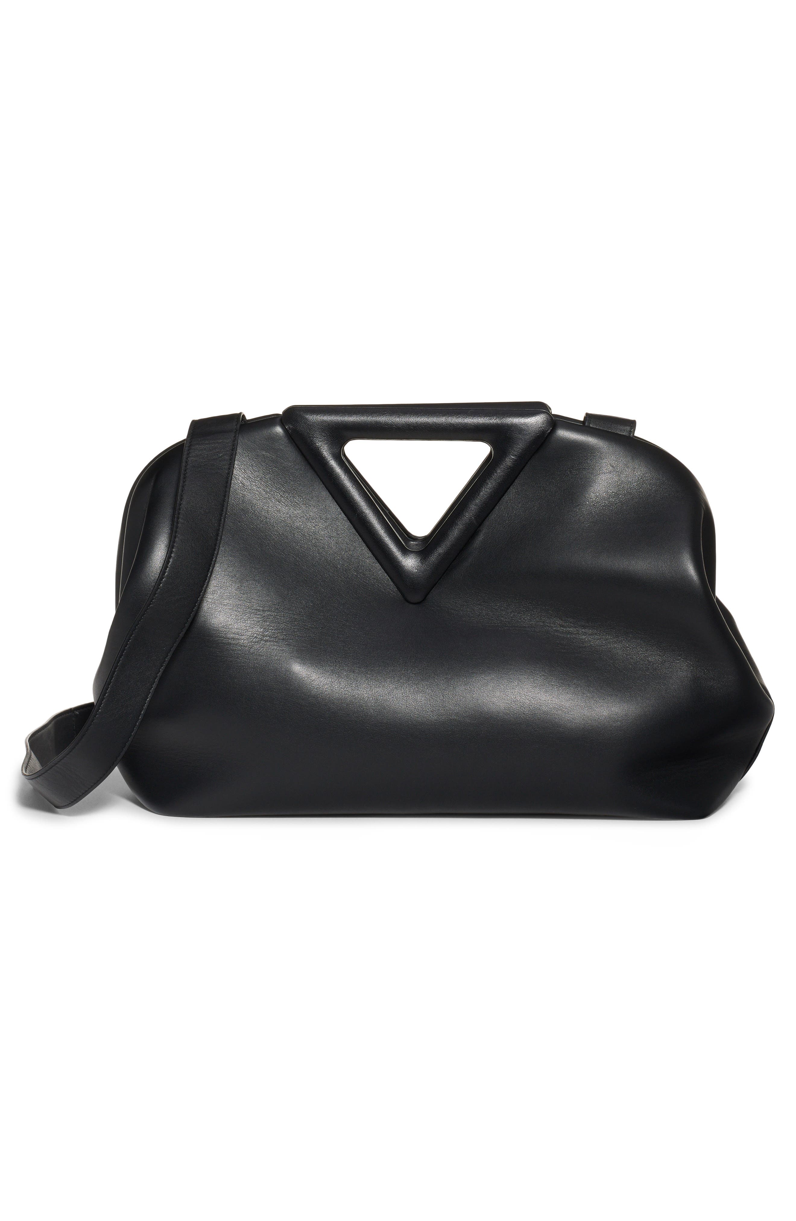 Bottega Veneta The Triangle Calfskin Leather Shoulder Bag, Alternate, color, 