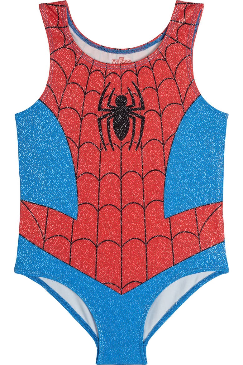 Spider-Man Gymnastics Leotard and Bike Shorts Set, Alternate, color, Red Blue Spider Man