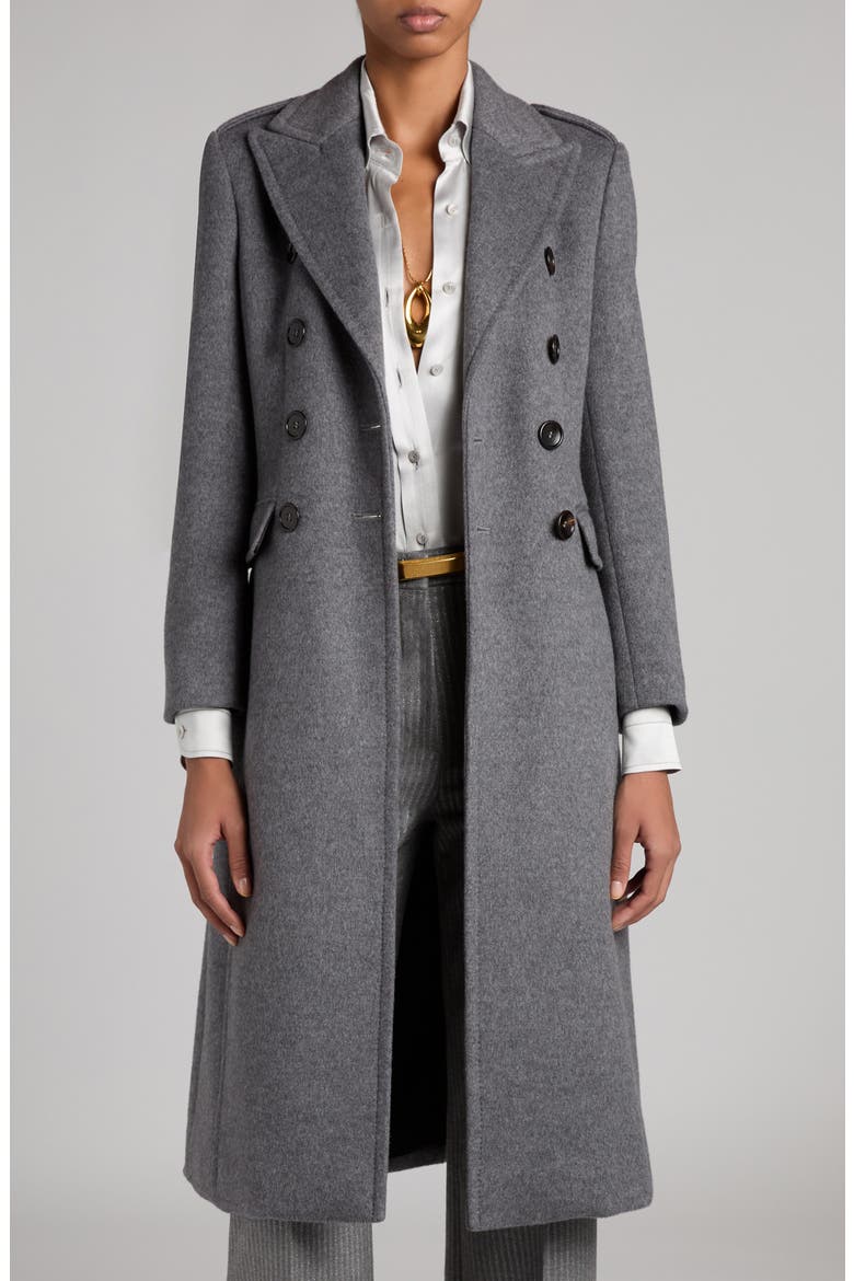 Double Breasted Felt Martingale Coat, Main, color, IG344 MID GREY MELANGE