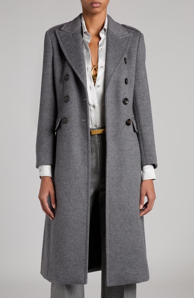 TOM FORD Double Breasted Felt Martingale Coat, Main, color, 