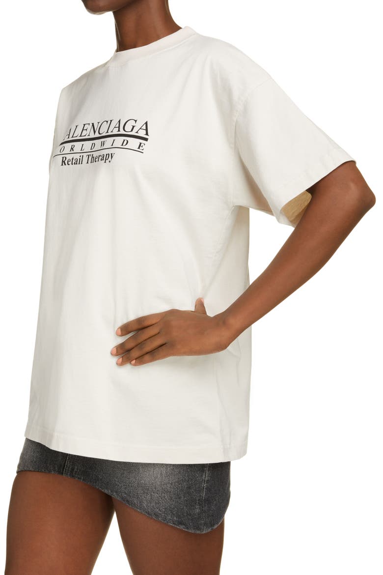 Unisex Retail Therapy Graphic Tee, Alternate, color, CHALKY WHITE/ BLACK