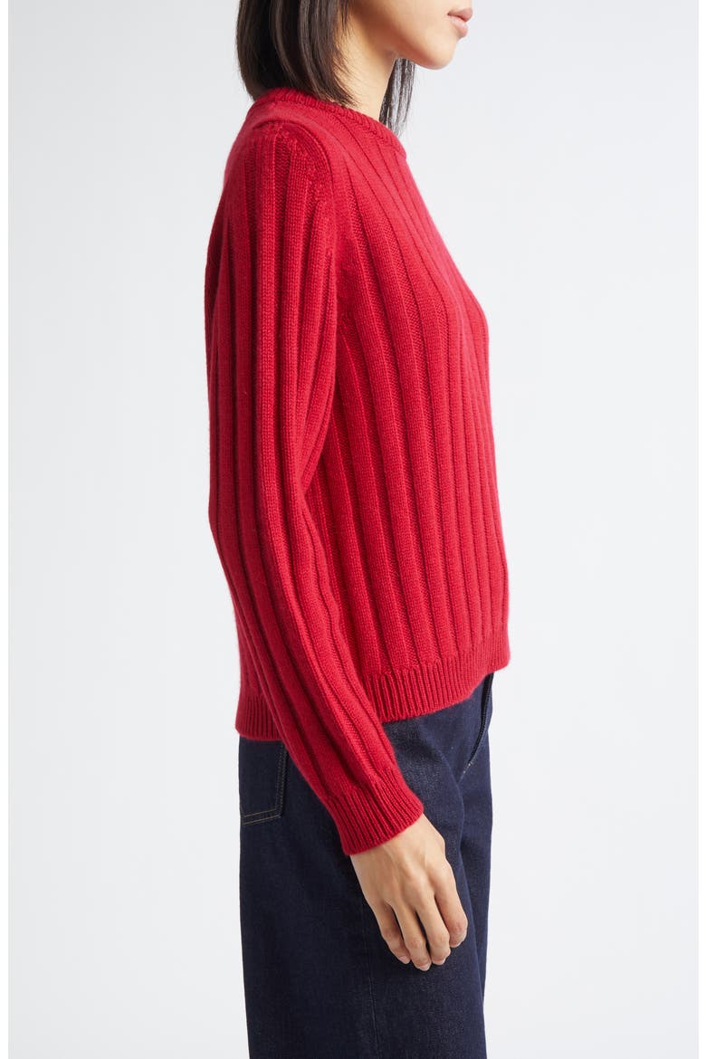 Lecht Cashmere Rib Crewneck Sweater, Alternate, color, CLARET