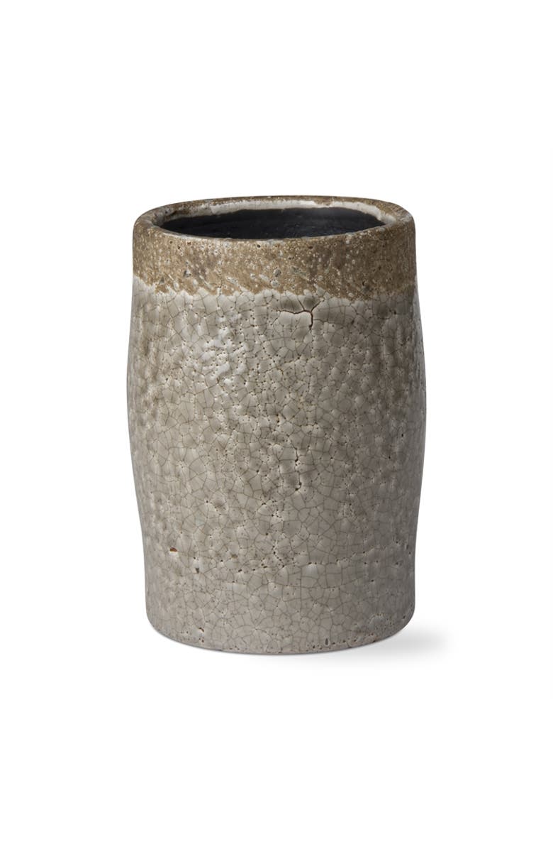 tag Rustic Gray Crackle Glazed Ceramic Vase for Home Decor, Main, color, Gray